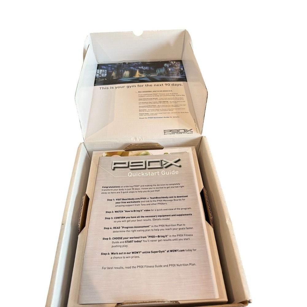 P90X Extreme Home Fitness DVD Set 12+ Workouts Guide Nutrition Beach body